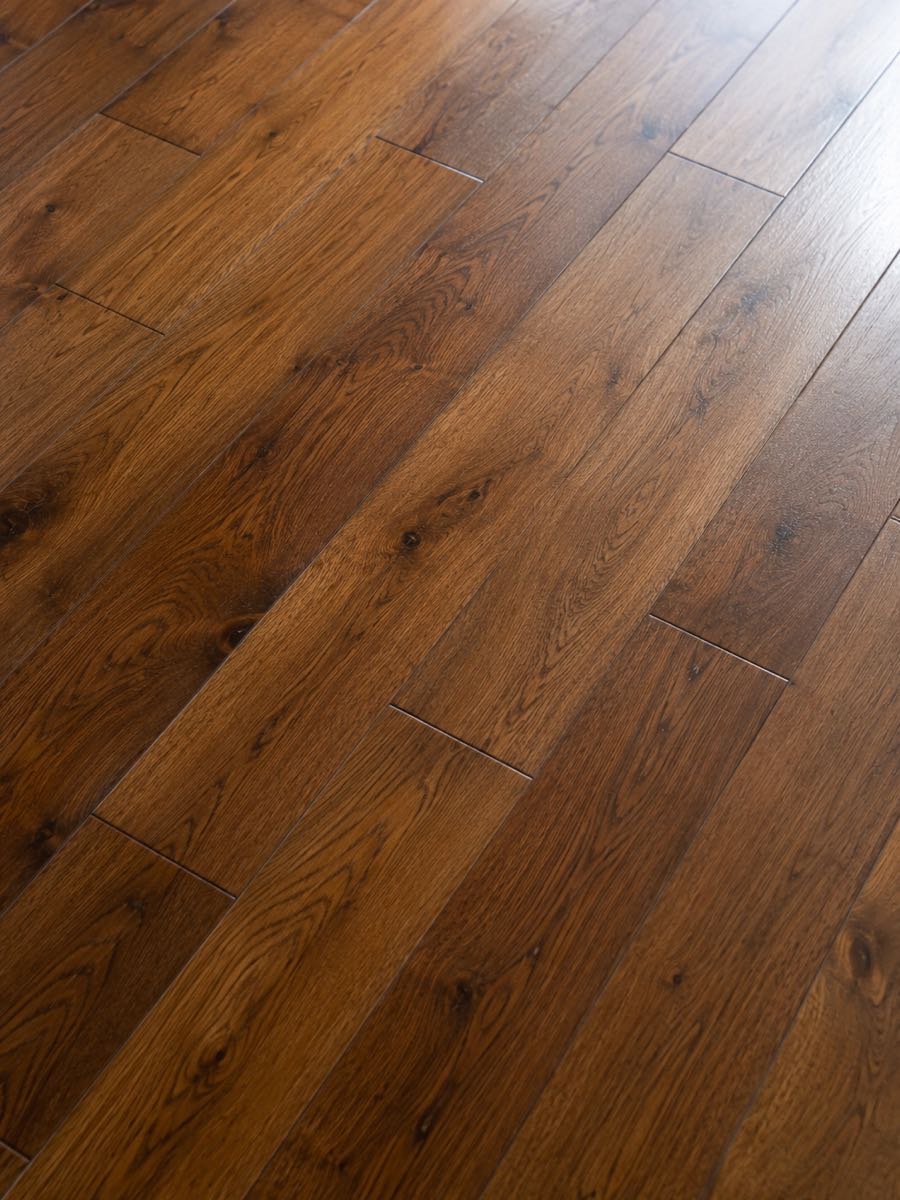 close-up of hardwood flooring plank detail and finish